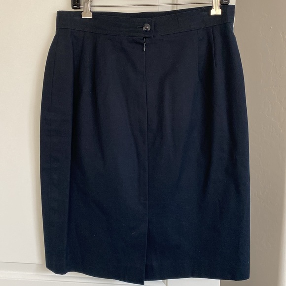 Vintage Escada Pencil Skirt in Navy Cotton - Size EU 42 - Picture 2 of 5